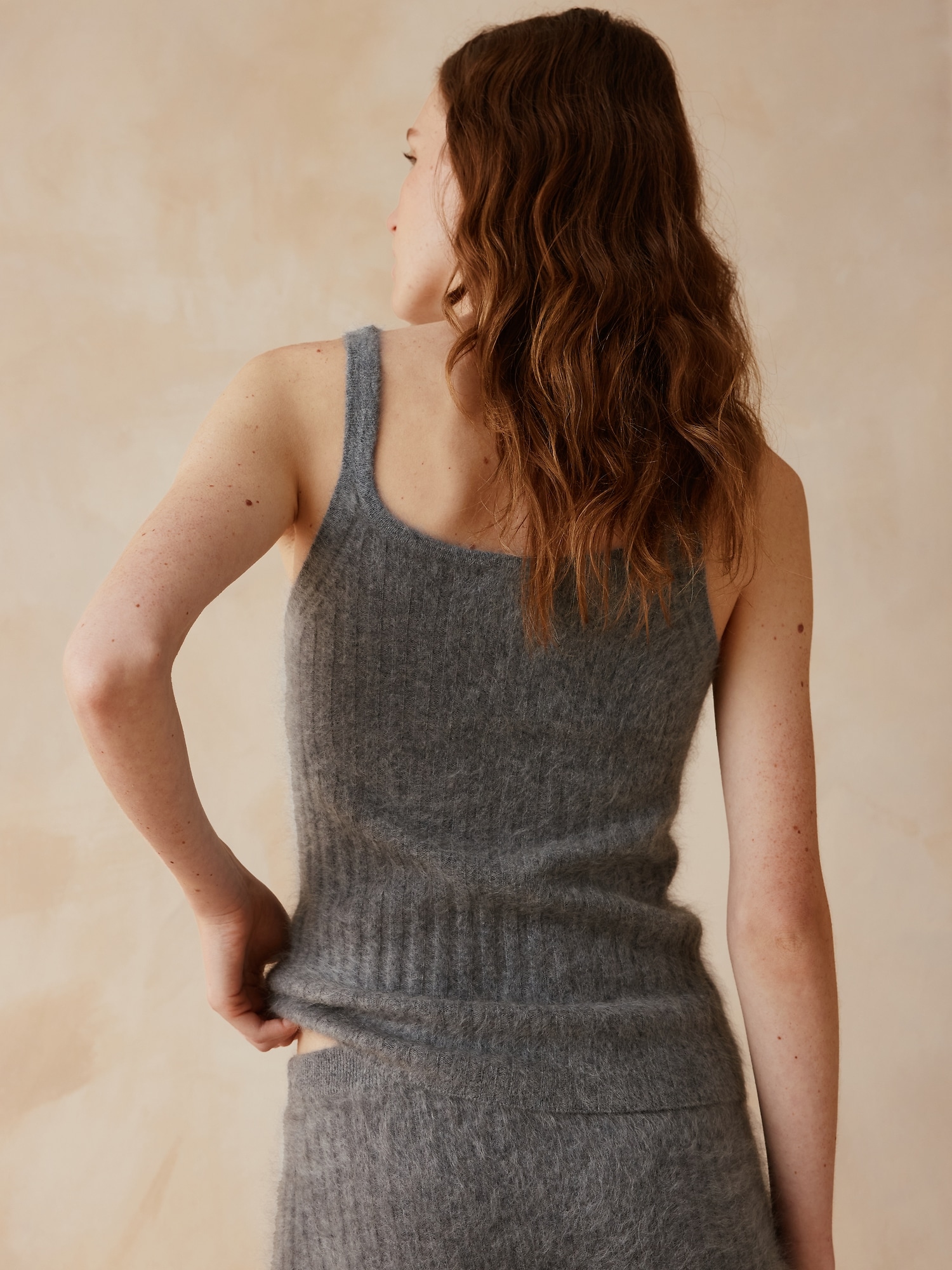 Banana Republic x Zankov | Margaux ブラッシュド カシミヤ ニットタンクトップ-1