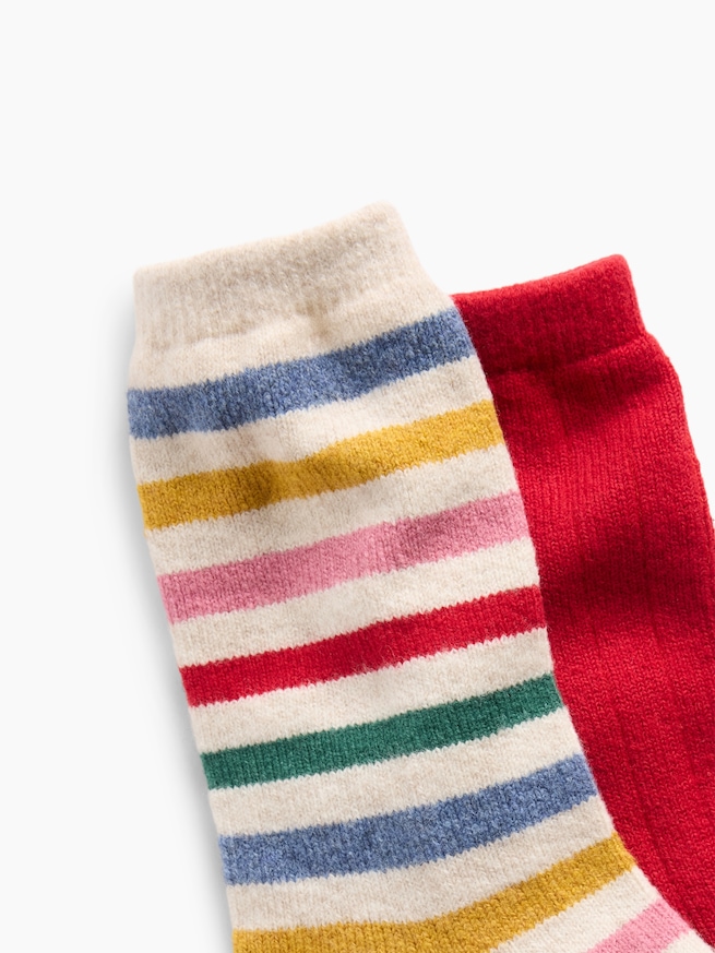 CashSoft カシミヤタッチ クルーソックス 2足セット (キッズ)-1