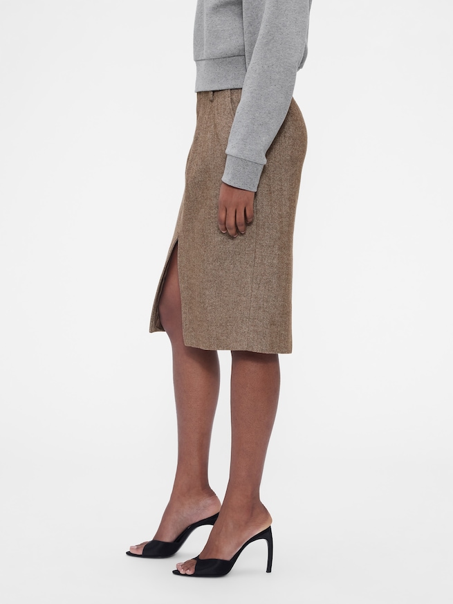 Gap &times; Victoria Beckham ウールブレンド ヘリンボーンスカート-2