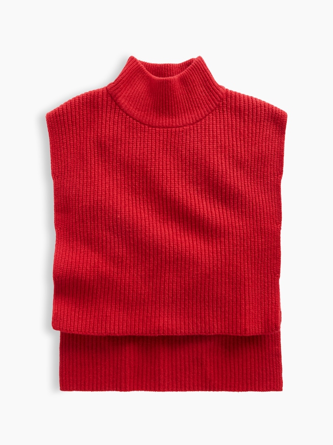 CashSoft カシミヤタッチ モックネック ニットベスト-0