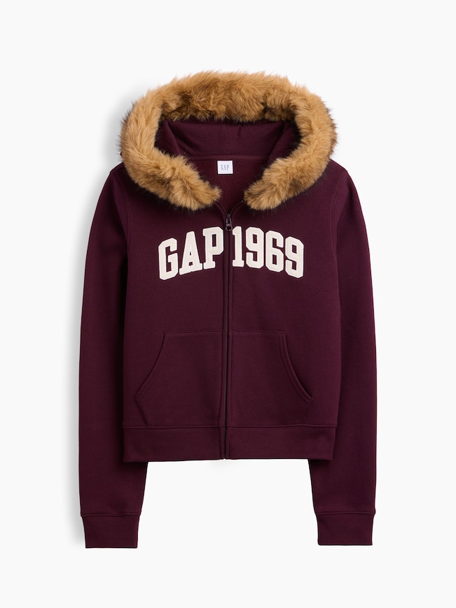 GAP1969ロゴ クロップド ジップアップパーカー-3