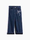 babyGap あったか裏地 刺しゅう ワイドデニム-0