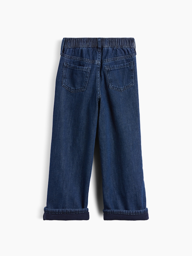 babyGap あったか裏地 刺しゅう ワイドデニム-1