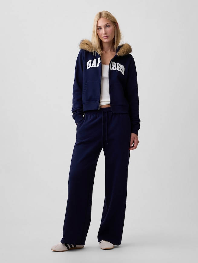 GAP1969ロゴ クロップド ジップアップパーカー-2