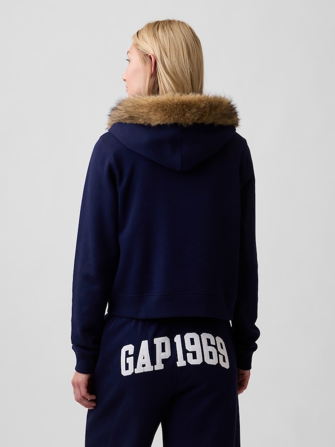 GAP1969ロゴ クロップド ジップアップパーカー-1