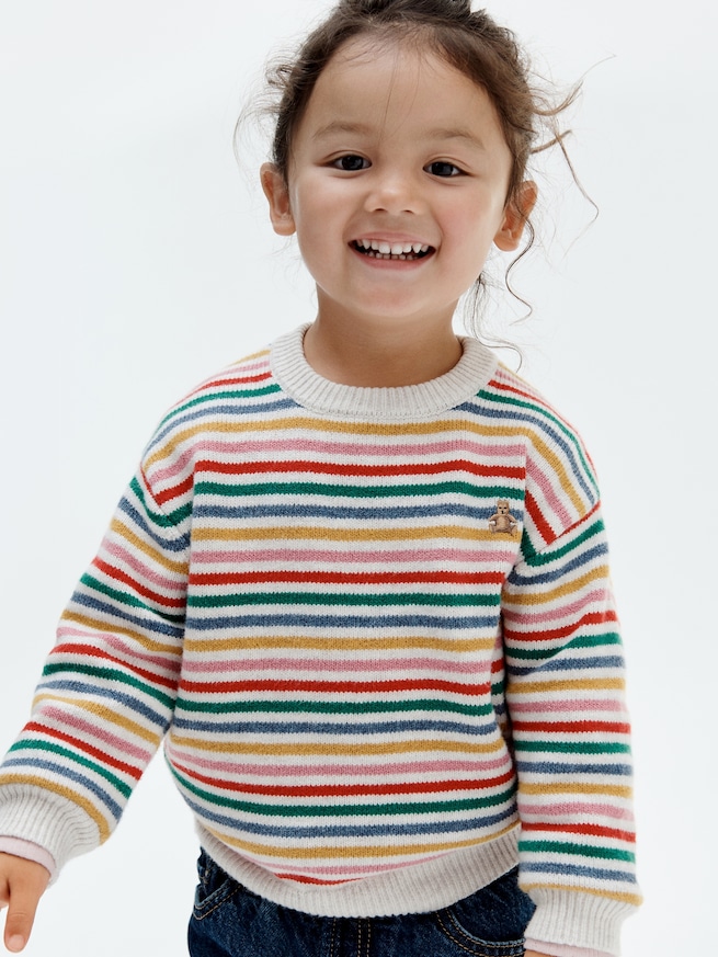 CashSoft カシミヤタッチ ハッピーストライプ セーター (幼児・ベビー)-4