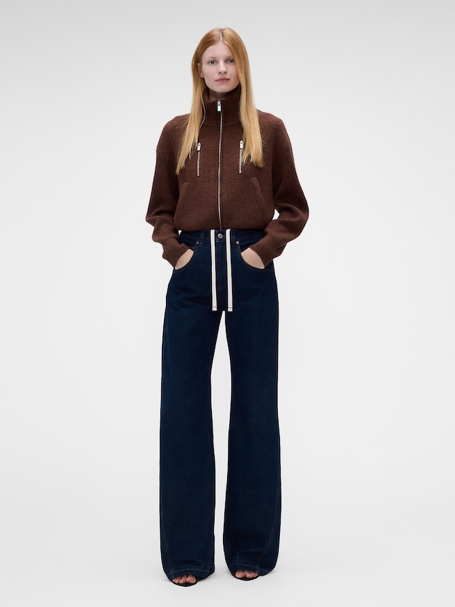 Gap &times; Victoria Beckham ウールカシミヤ ジップアップセーター-1