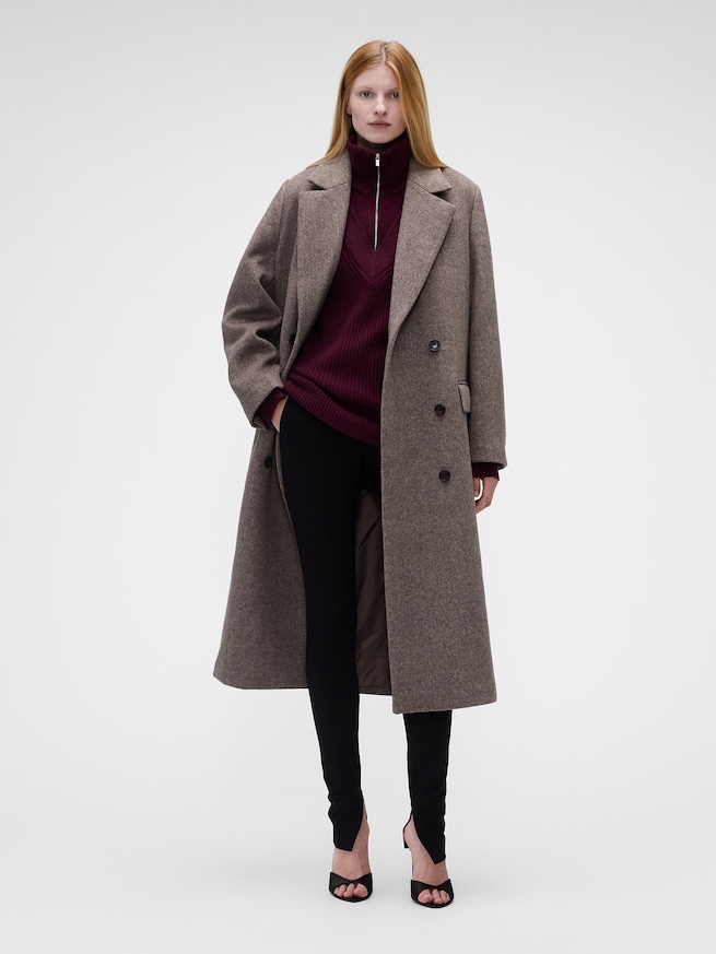 Gap &times; Victoria Beckham ミッドライズ スプリットヘム ポンチパンツ-0