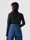 リブ GAPロゴ タートルネックTシャツ-1