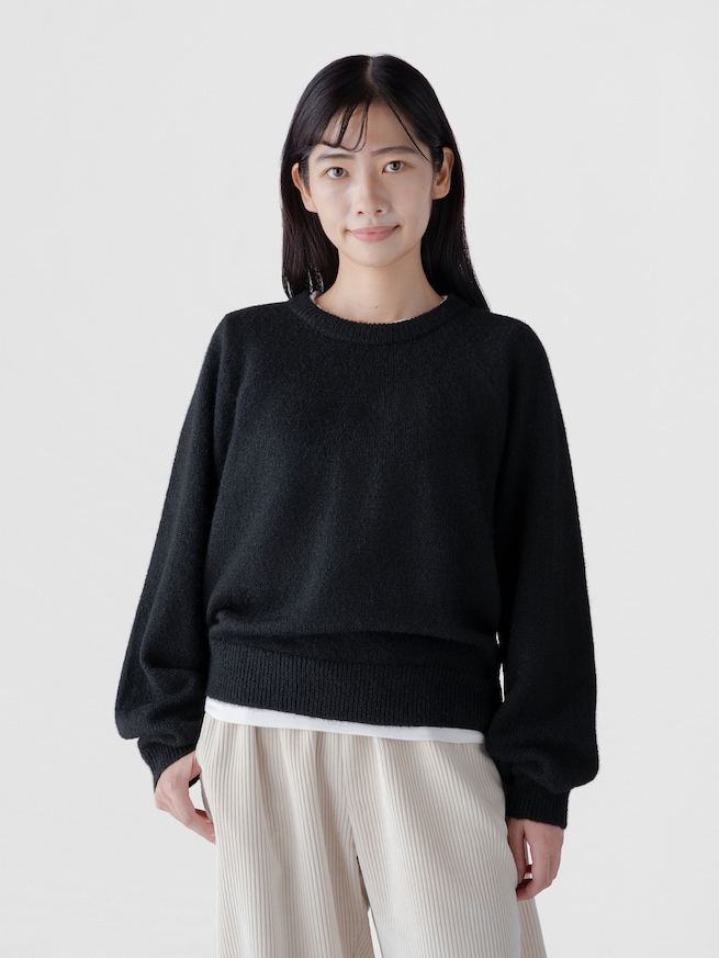 ふわもこ リラックスフィット クルーネックセーター-0