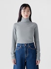 リブ GAPロゴ タートルネックTシャツ-0