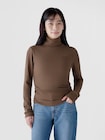 リブ GAPロゴ タートルネックTシャツ-0