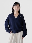 CashSoft カシミヤタッチ オーバーサイズ GAPロゴ ジョニーカラーセーター-0