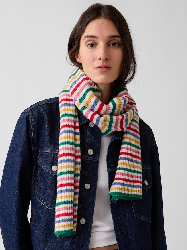 CashSoft カシミヤタッチ ニットスカーフ-1